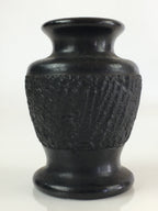 Japanese Black Stone Flower Vase Vtg Kabin Ikebana Arrangement Flower FV998