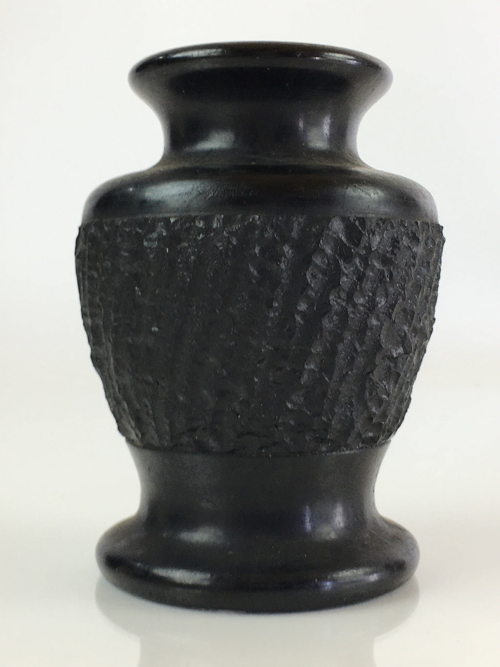 Japanese Black Stone Flower Vase Vtg Kabin Ikebana Arrangement Flower FV998