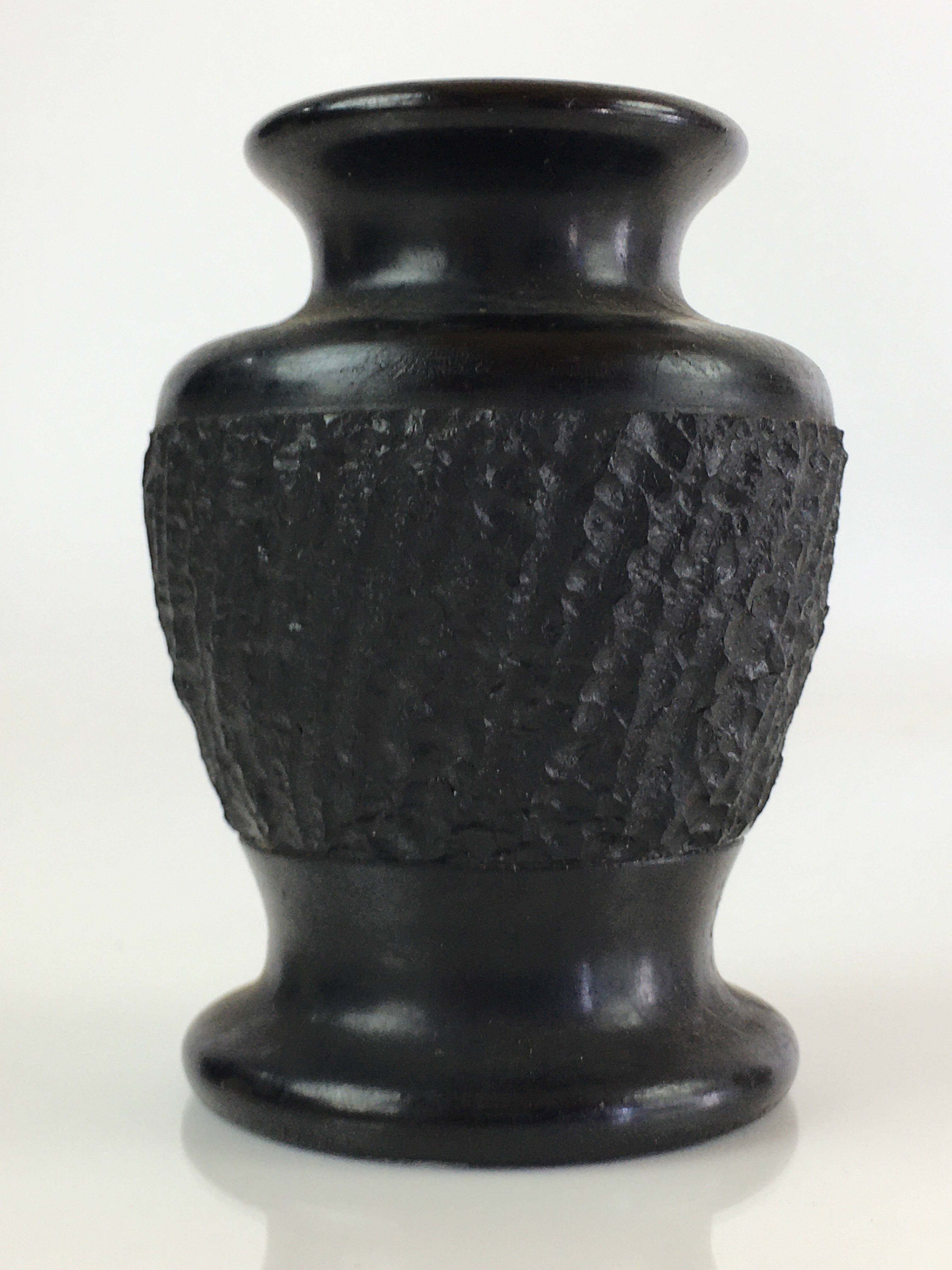 Japanese Black Stone Flower Vase Vtg Kabin Ikebana Arrangement Flower FV998