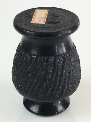Japanese Black Stone Flower Vase Vtg Kabin Ikebana Arrangement Flower FV998