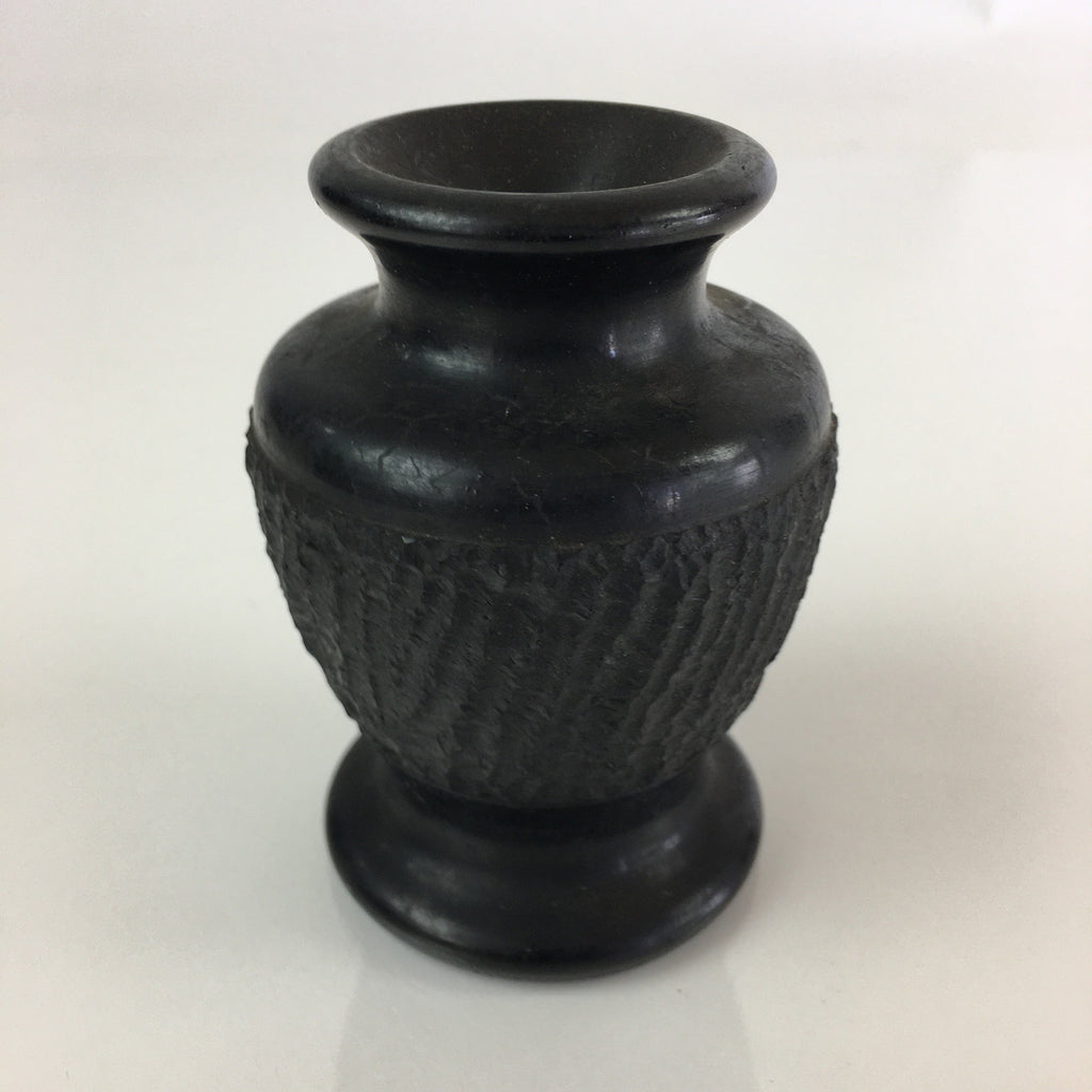 Japanese Black Stone Flower Vase Vtg Kabin Ikebana Arrangement Flower FV998