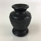 Japanese Black Stone Flower Vase Vtg Kabin Ikebana Arrangement Flower FV998