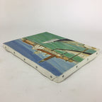 Japanese Boat Harbor Town Oil Painting Picture Unframed Yoshihiro Hagino FL29