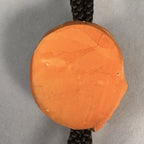Japanese Bolo Tie Vtg Necklace Wood Carved Hyottoko Mask JK32