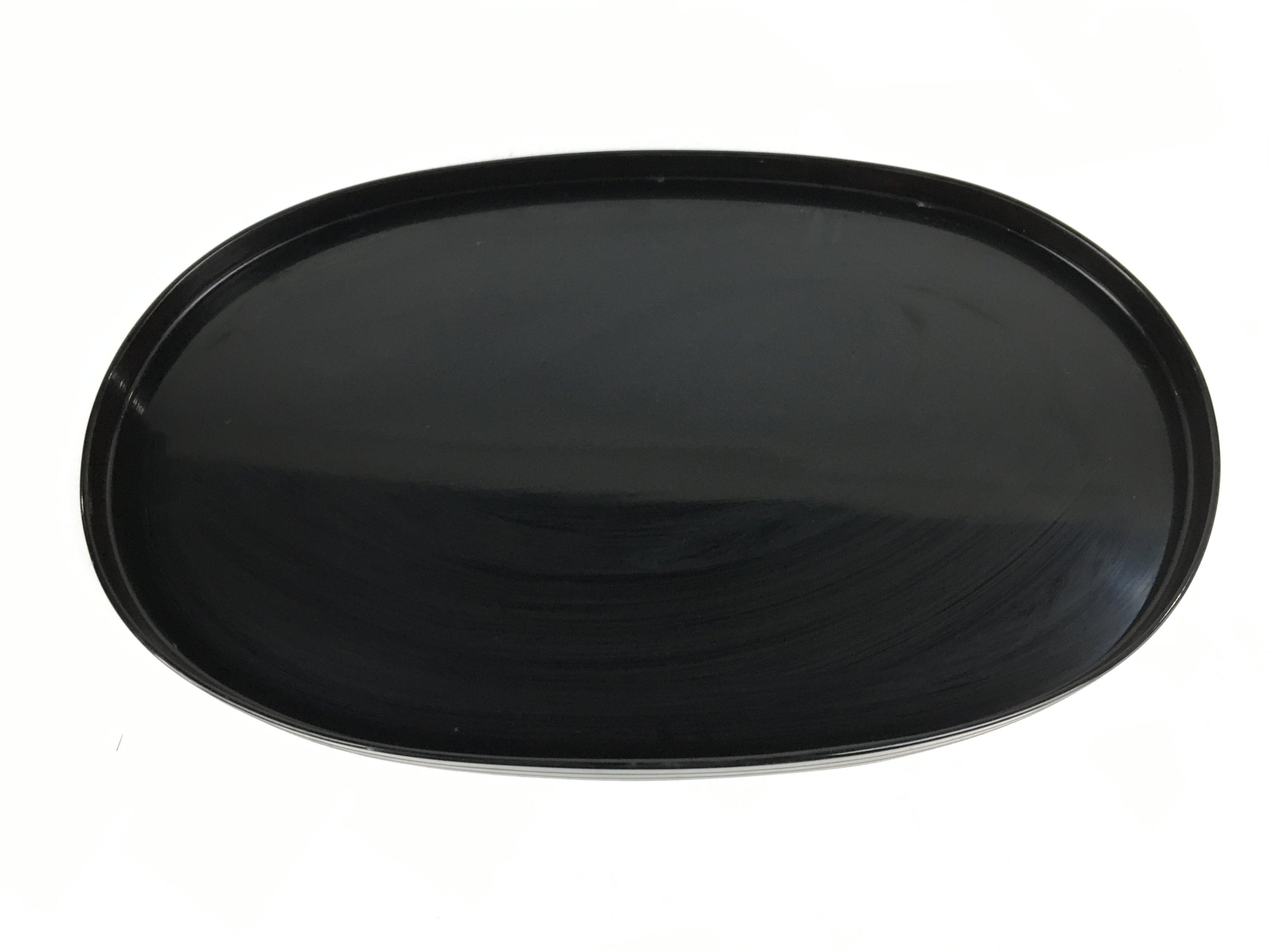 Japanese Bonseki Art Display Board Vtg Black Lacquerware Bonsekibon UR668