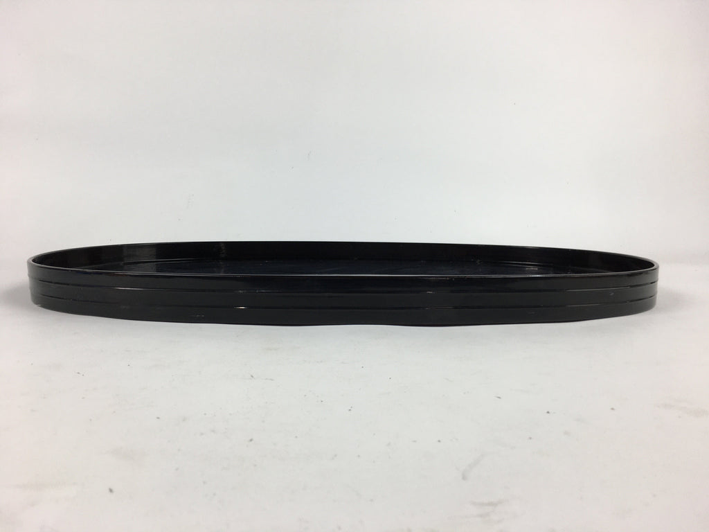 Japanese Bonseki Art Display Board Vtg Black Lacquerware Bonsekibon UR668