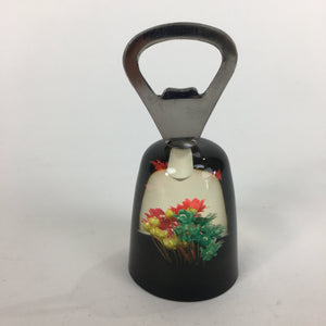Japanese Bottle Opener Display Vtg Resin Flower Ornament Sen-nuki Black JK201