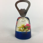 Japanese Bottle Opener Display Vtg Resin Flower Ornament Sen-nuki Blue JK200