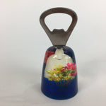 Japanese Bottle Opener Display Vtg Resin Flower Ornament Sen-nuki Blue JK200