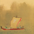 Japanese Boxed Hanging Scroll Vtg Kakejiku Kakemono Treasure Ship SC759