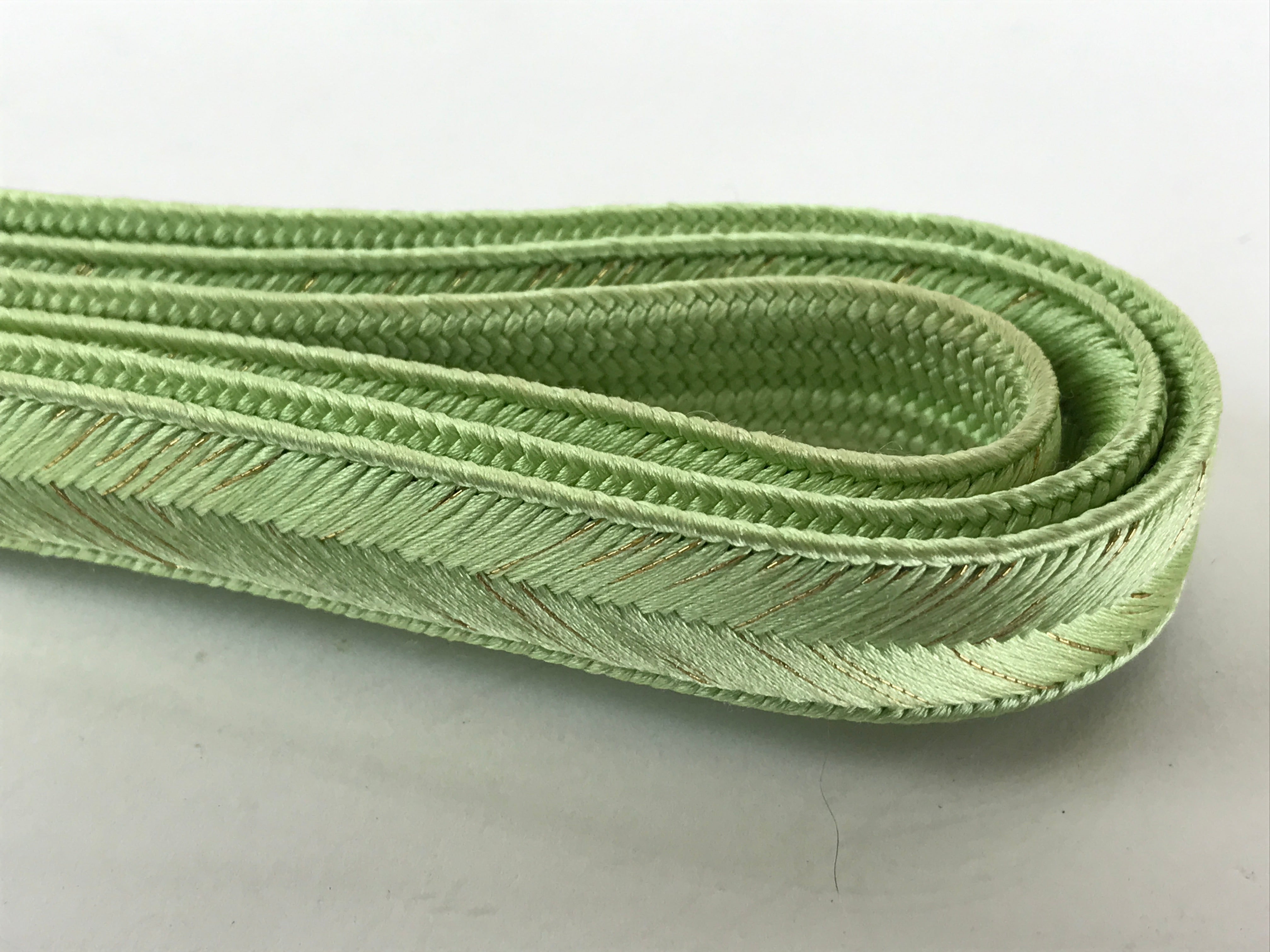 Japanese Boxed Obijime Kimono Accessory Silk Kumihimo Kimono Cord Lt Green OJ165