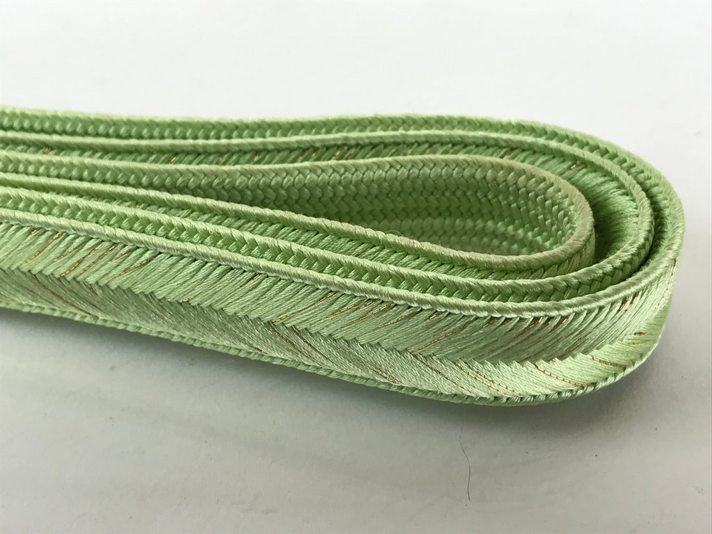 Japanese Boxed Obijime Kimono Accessory Silk Kumihimo Kimono Cord Lt Green OJ165