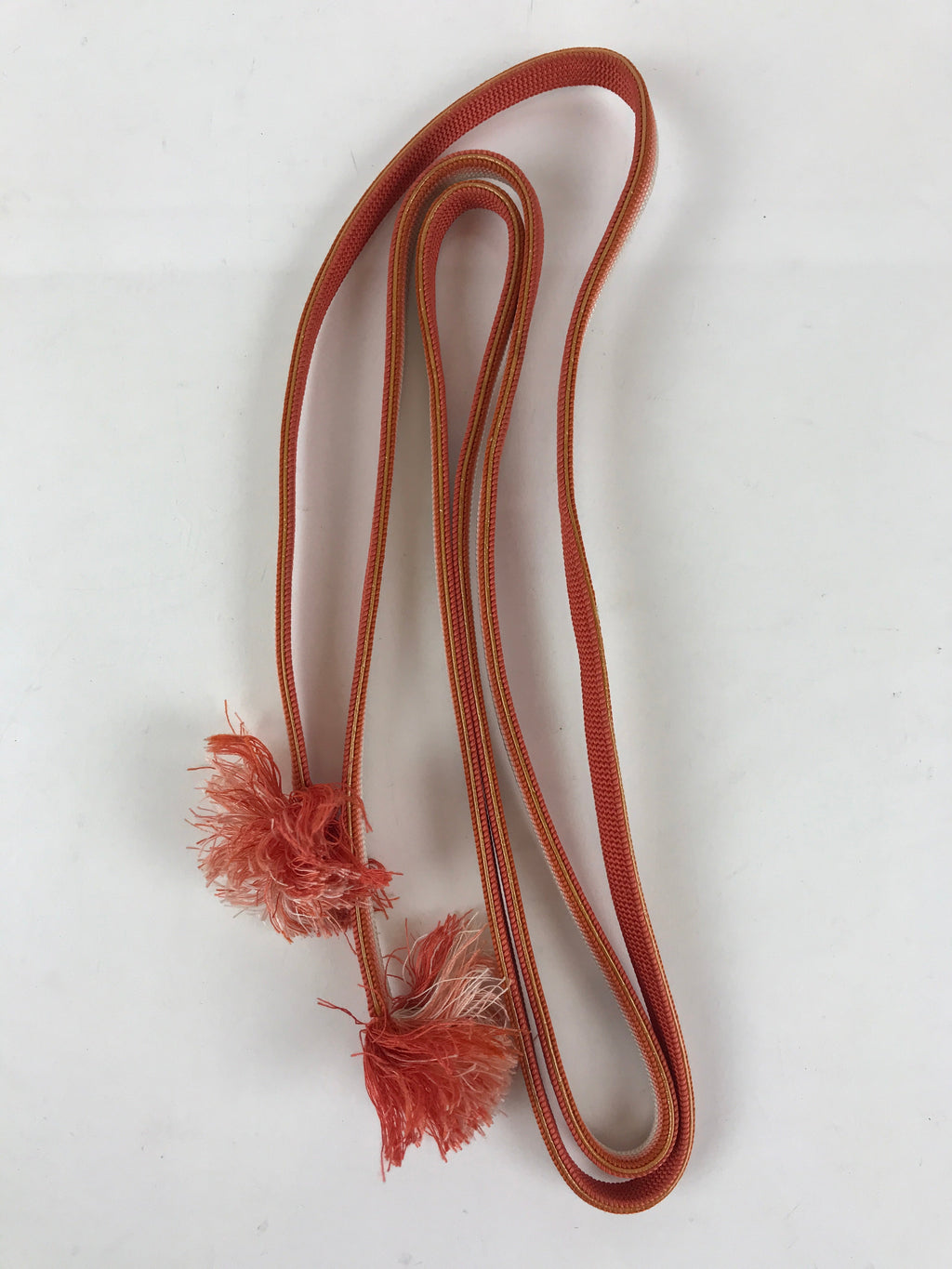 Japanese Boxed Obijime Kimono Accessory Silk Kumihimo Kimono Orange White OJ162