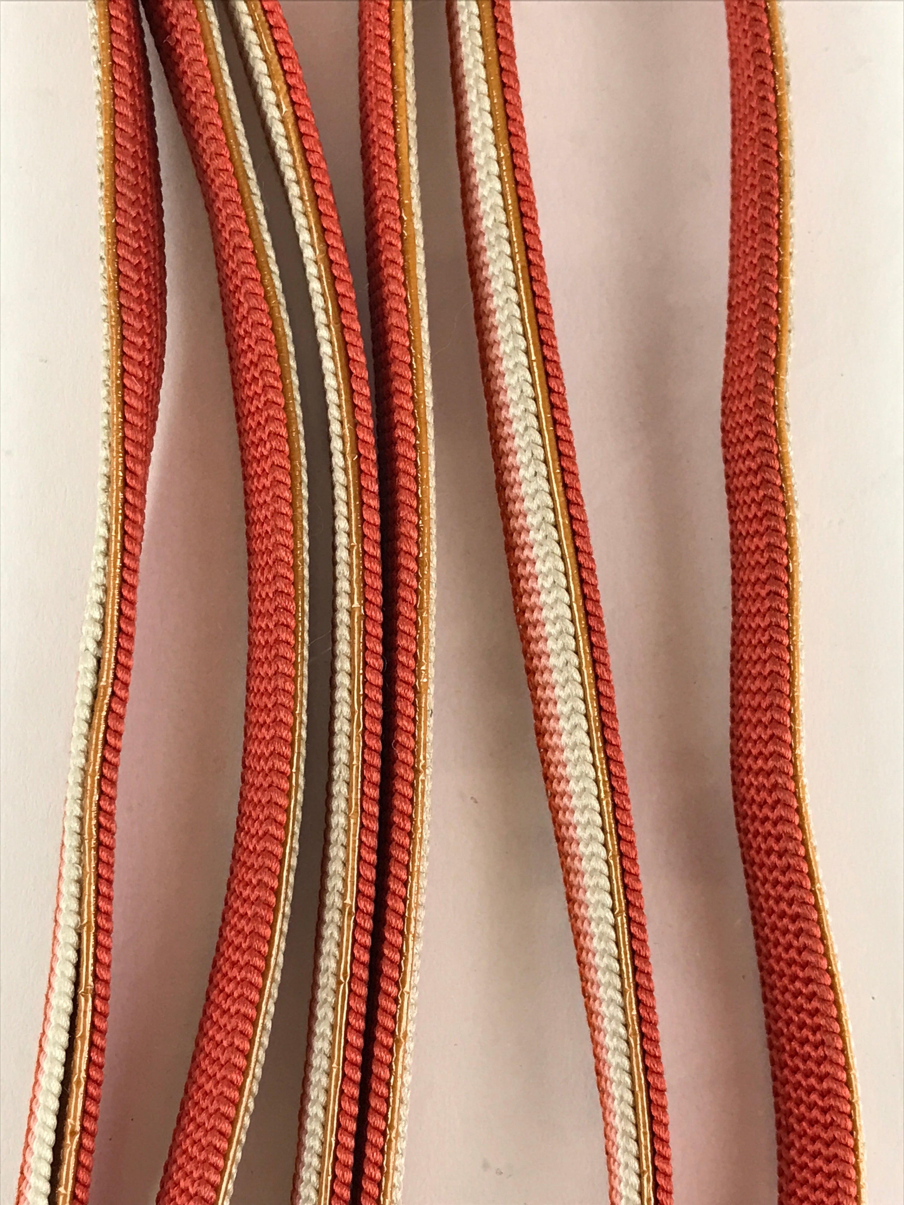 Japanese Boxed Obijime Kimono Accessory Silk Kumihimo Kimono Orange White OJ162