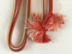 Japanese Boxed Obijime Kimono Accessory Silk Kumihimo Kimono Orange White OJ162