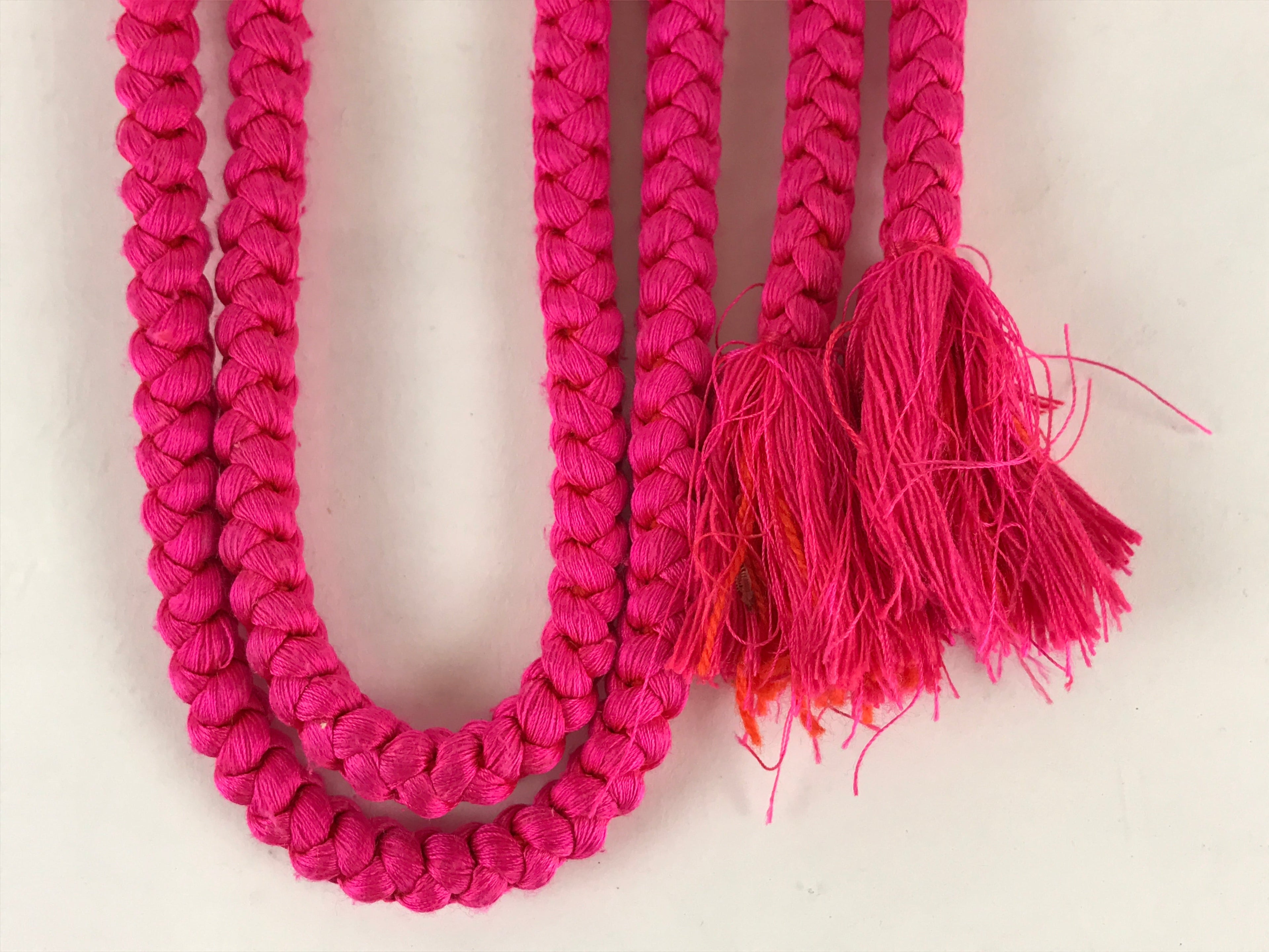 Japanese Boxed Obijime Kimono Accessory Silk Kumihimo Vtg Kimono Cord Pink OJ163