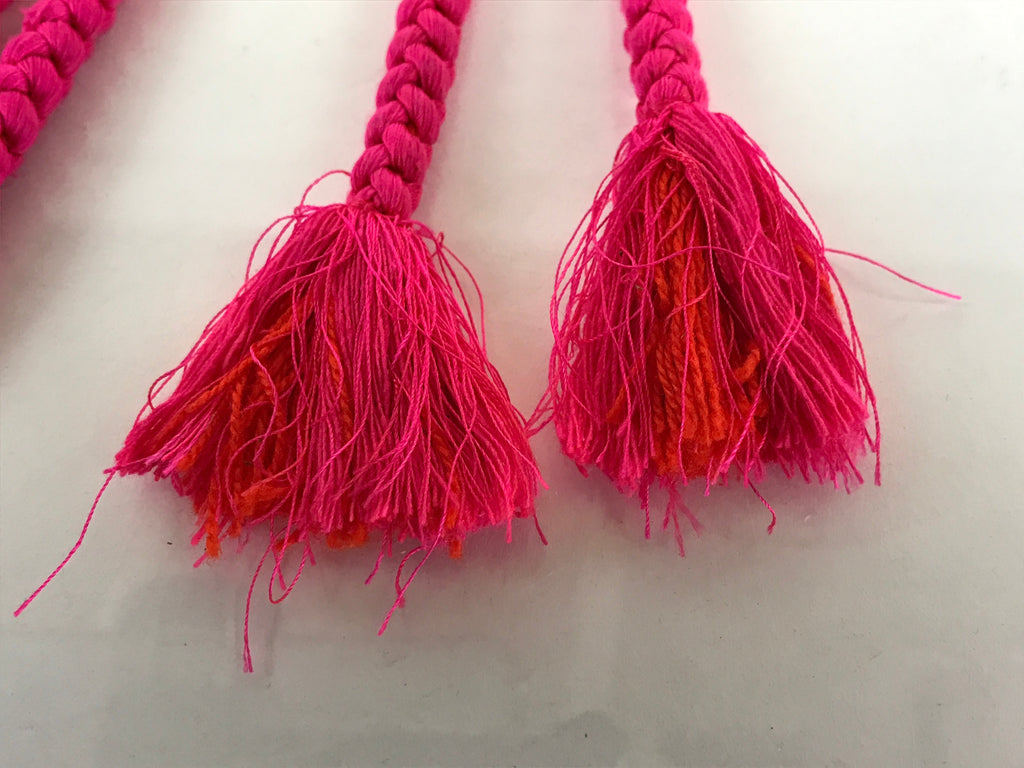 Japanese Boxed Obijime Kimono Accessory Silk Kumihimo Vtg Kimono Cord Pink OJ163