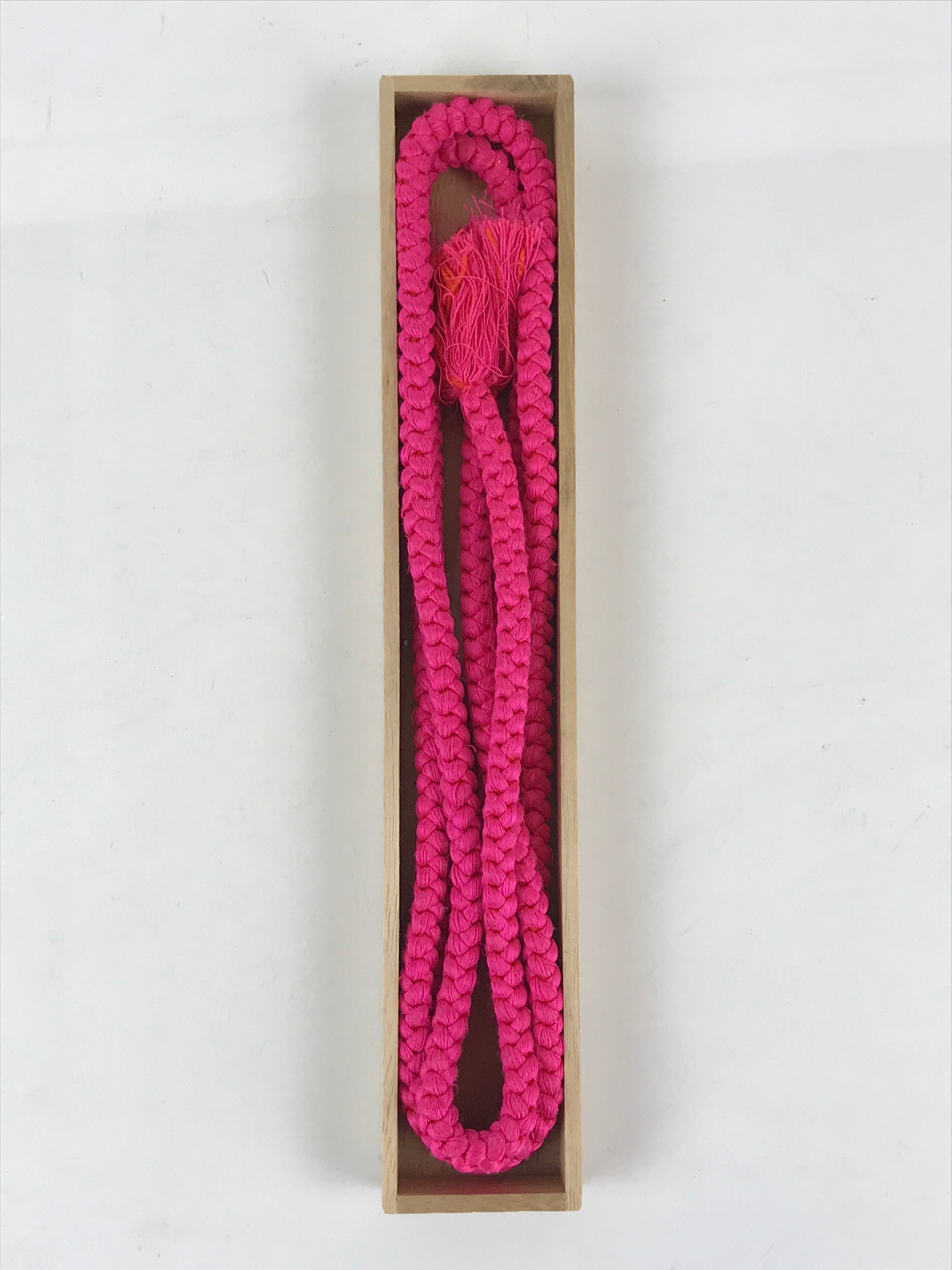 Japanese Boxed Obijime Kimono Accessory Silk Kumihimo Vtg Kimono Cord Pink OJ163