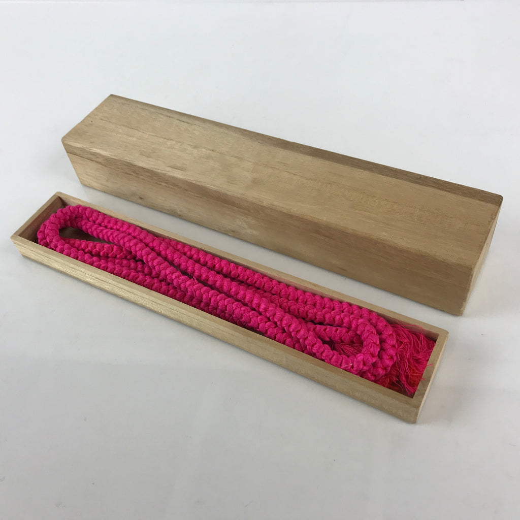 Japanese Boxed Obijime Kimono Accessory Silk Kumihimo Vtg Kimono Cord Pink OJ163