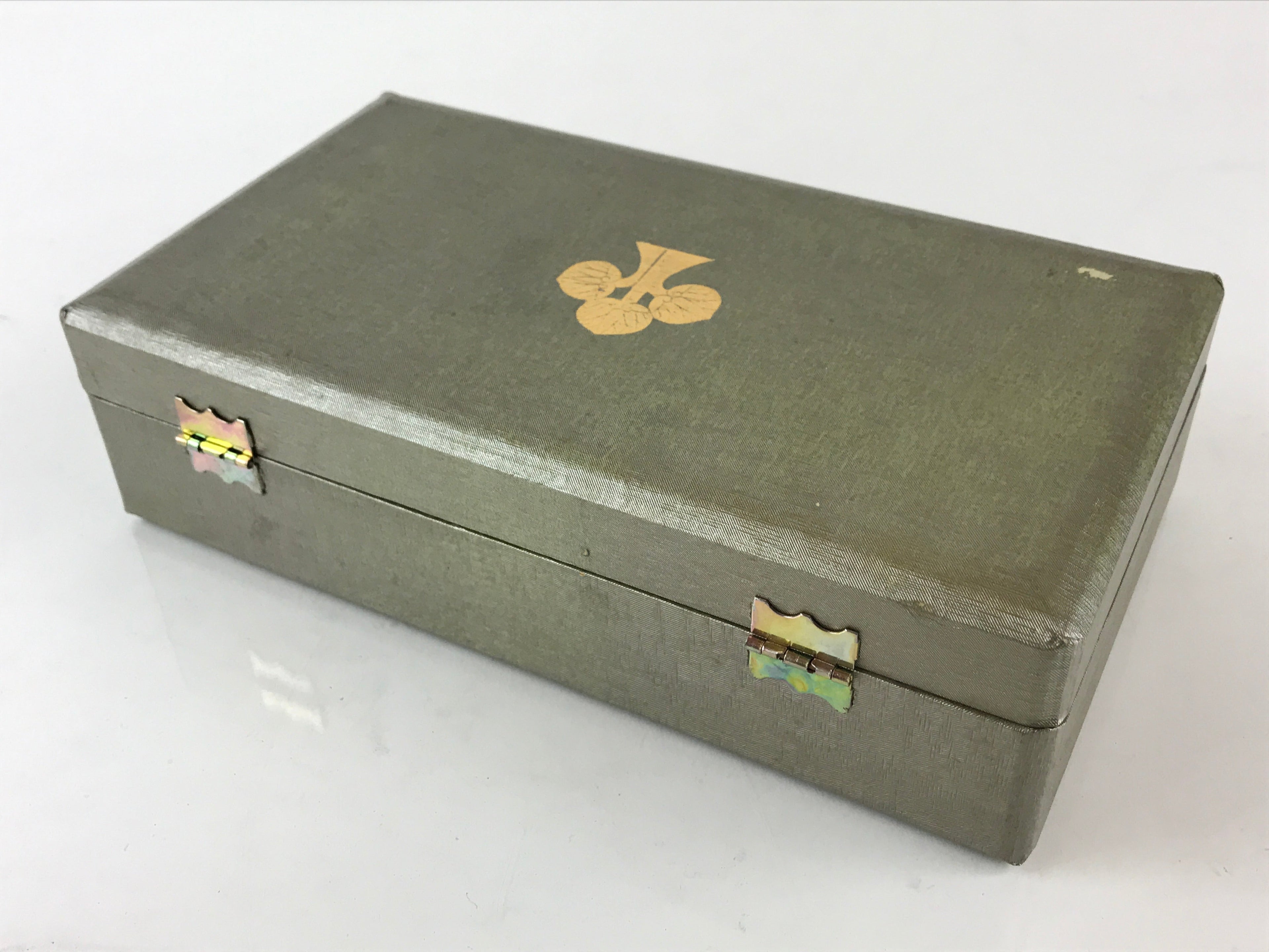 Japanese Boxed Zenkoji Gokaicho Memorial Masu Sake Cup 3 Cup Set Vtg Gold PX674