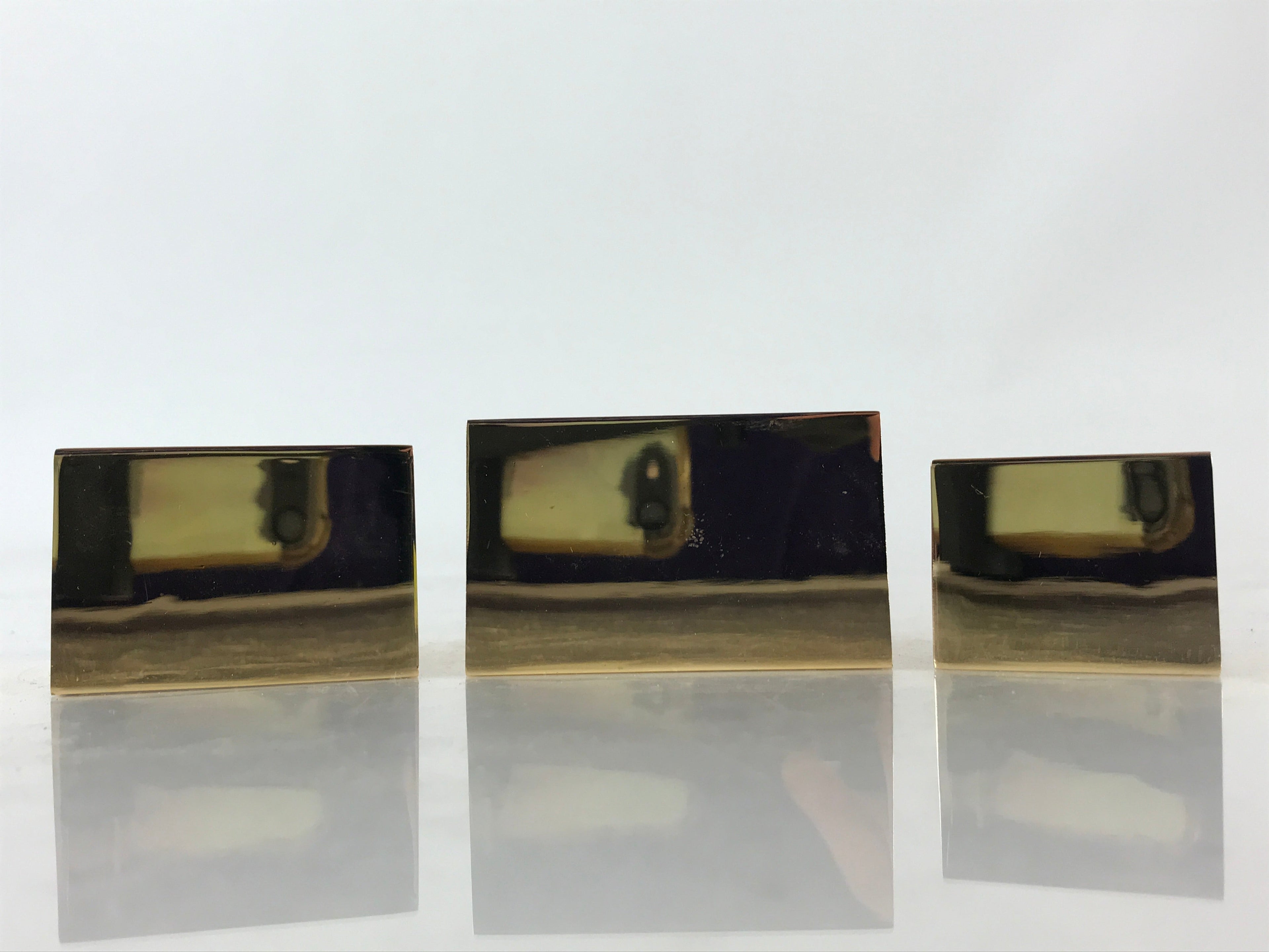 Japanese Boxed Zenkoji Gokaicho Memorial Masu Sake Cup 3 Cup Set Vtg Gold PX674