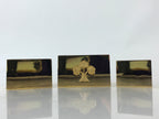 Japanese Boxed Zenkoji Gokaicho Memorial Masu Sake Cup 3 Cup Set Vtg Gold PX674