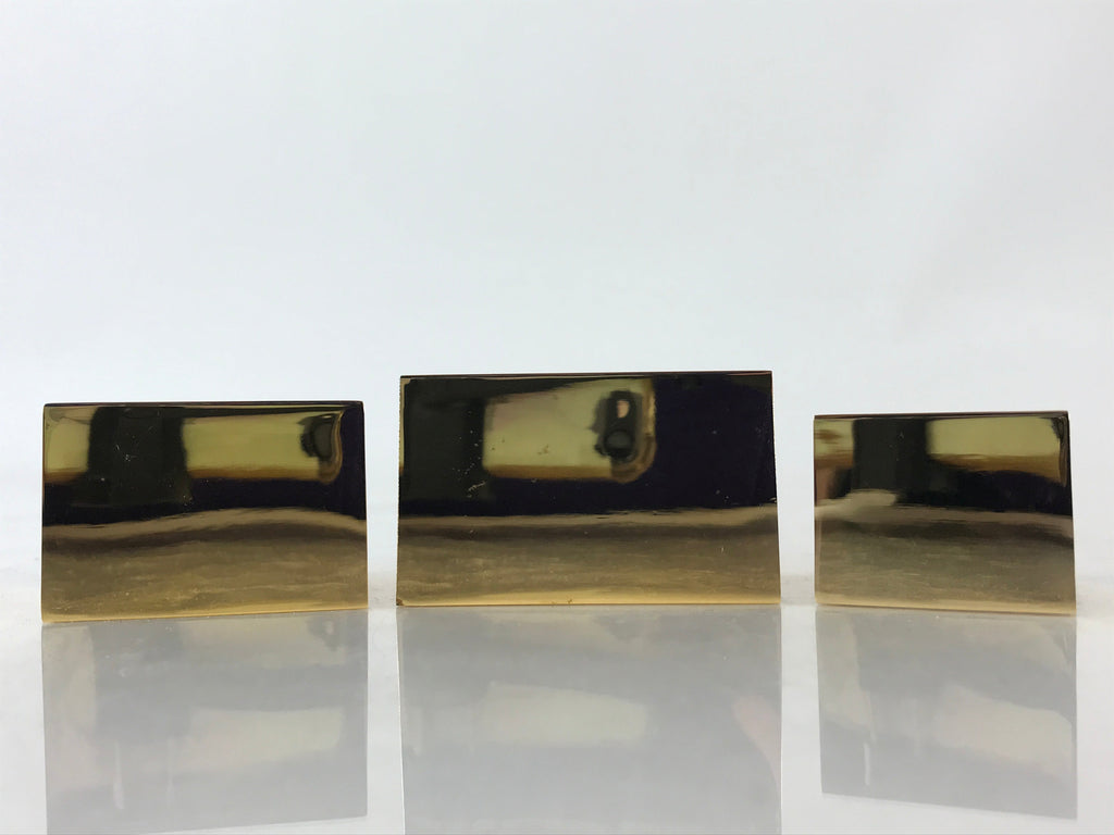 Japanese Boxed Zenkoji Gokaicho Memorial Masu Sake Cup 3 Cup Set Vtg Gold PX674