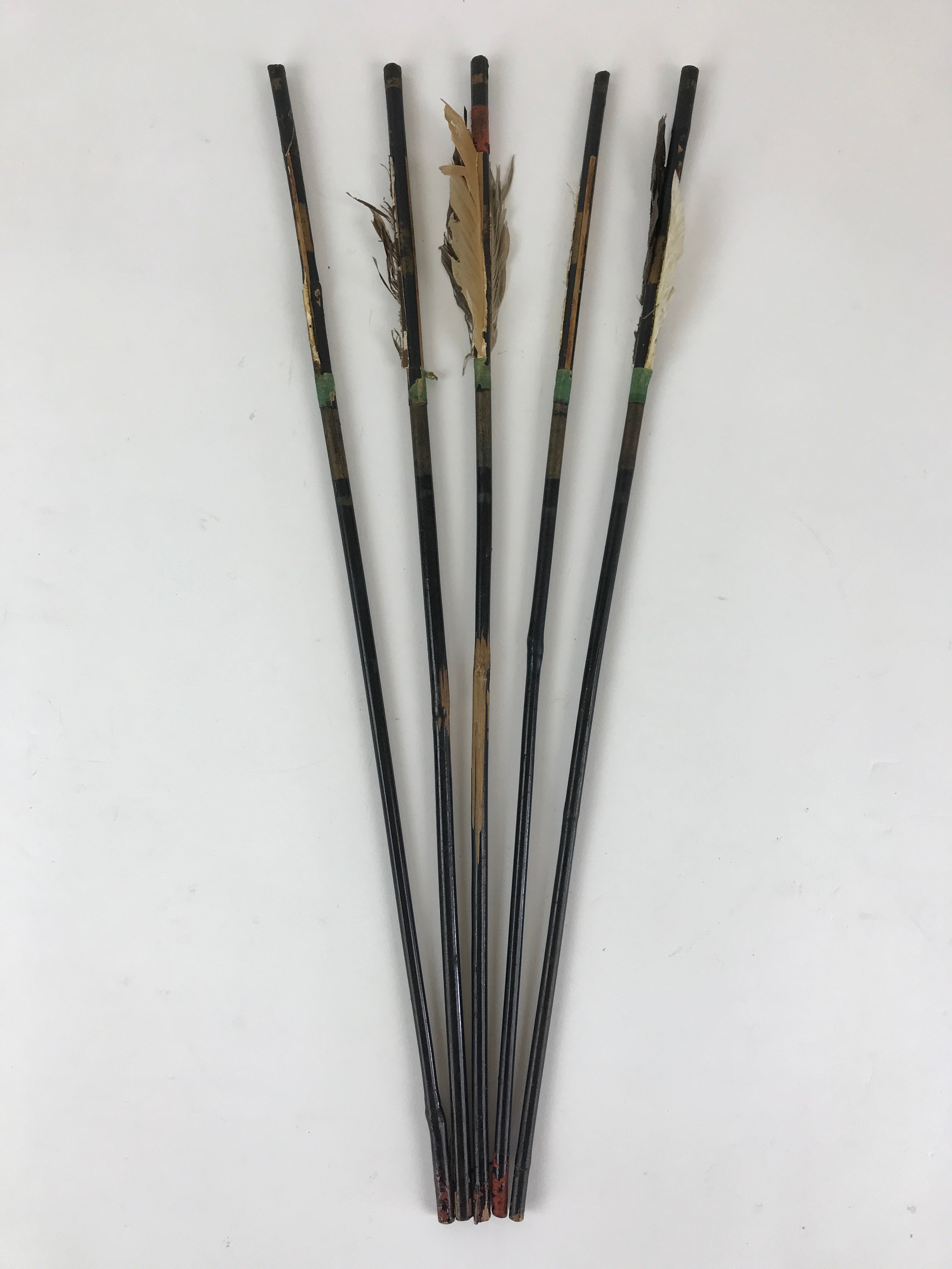 Japanese Boy's Day Bow And Arrow Set Display Vtg Amulet Yumiya Feather ID502
