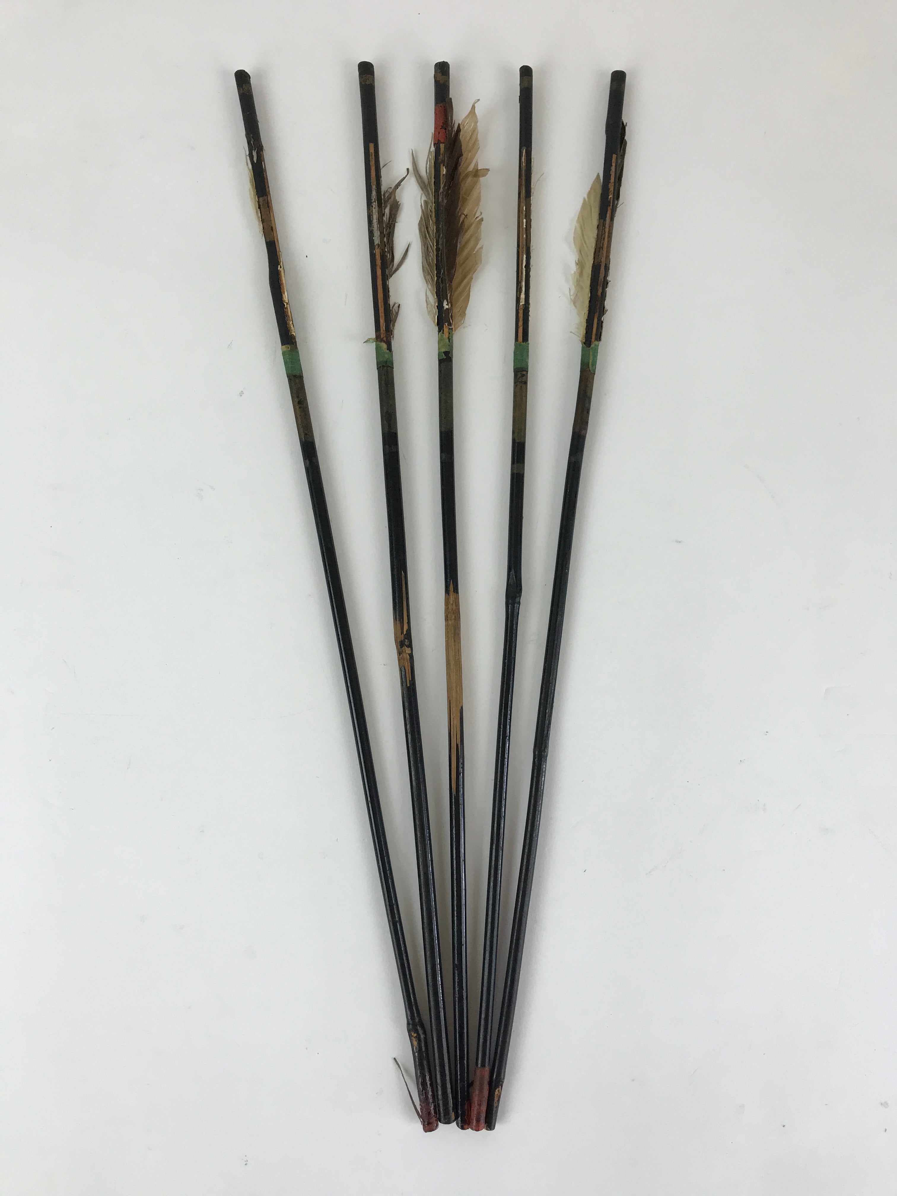 Japanese Boy's Day Bow And Arrow Set Display Vtg Amulet Yumiya Feather ID502