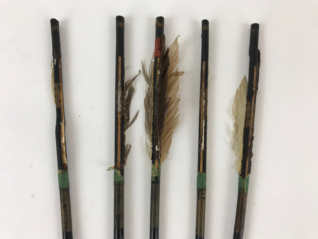 Japanese Boy's Day Bow And Arrow Set Display Vtg Amulet Yumiya Feather ID502