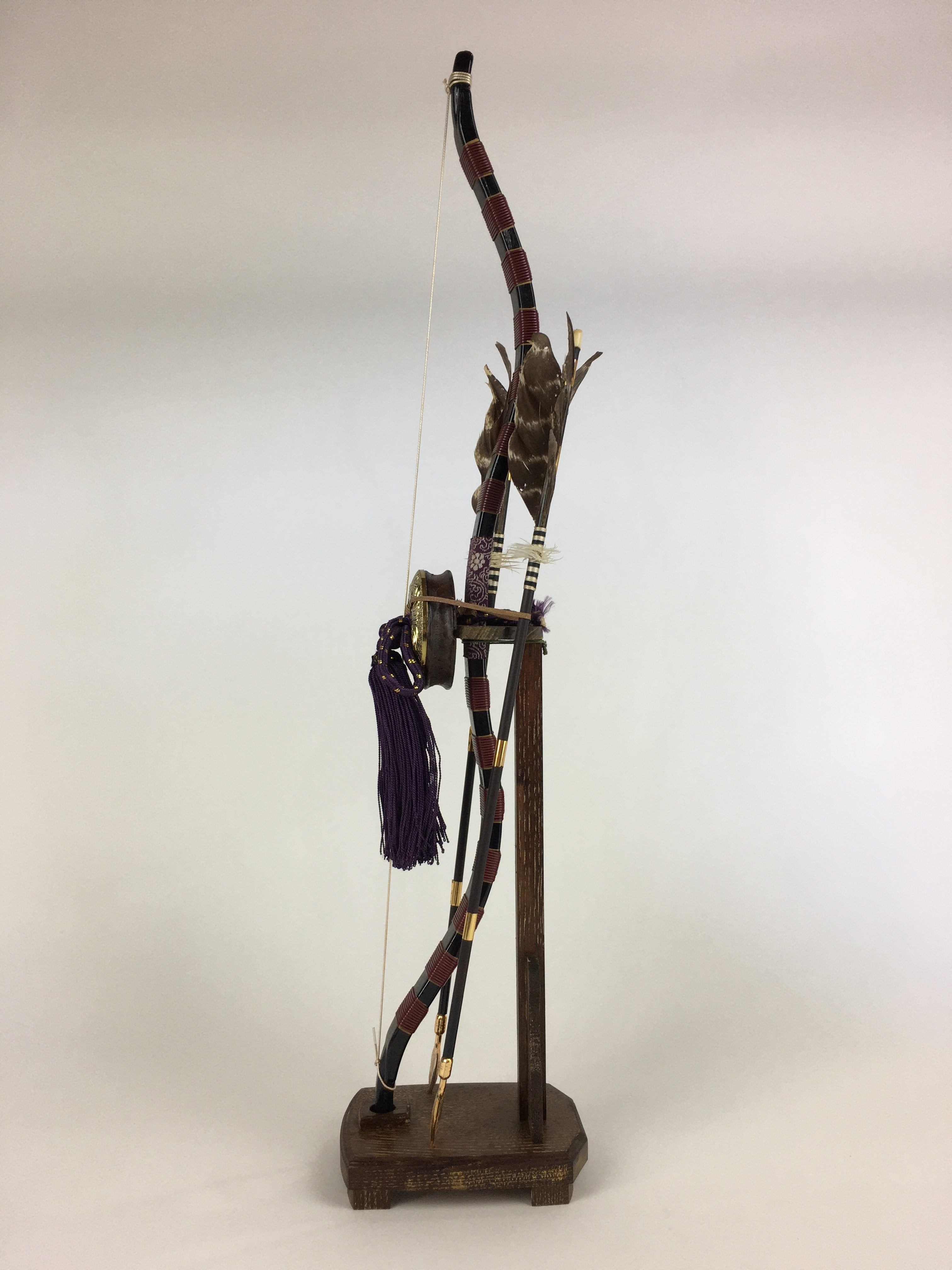 Japanese Boy's Day Bow Arrow And Display Stand Set Vtg Amulet Yumiya ID438