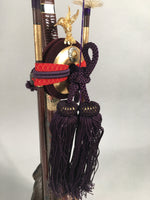 Japanese Boy's Day Bow Arrow Display Vtg Stand Wood Feather Amulet ID342