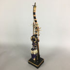 Japanese Boy's Day Bow Arrow Display Vtg Stand Wood Feather Amulet ID380