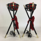 Japanese Boy's Day Display Kagaribi Lantern Pair Vtg Electric Bonfire ID436