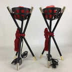 Japanese Boy's Day Display Kagaribi Lantern Pair Vtg Electric Bonfire ID436
