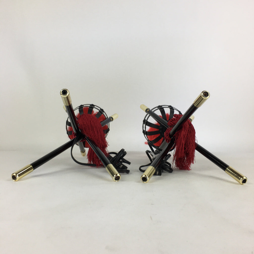 Japanese Boy's Day Display Kagaribi Lantern Pair Vtg Electric Bonfire ID436