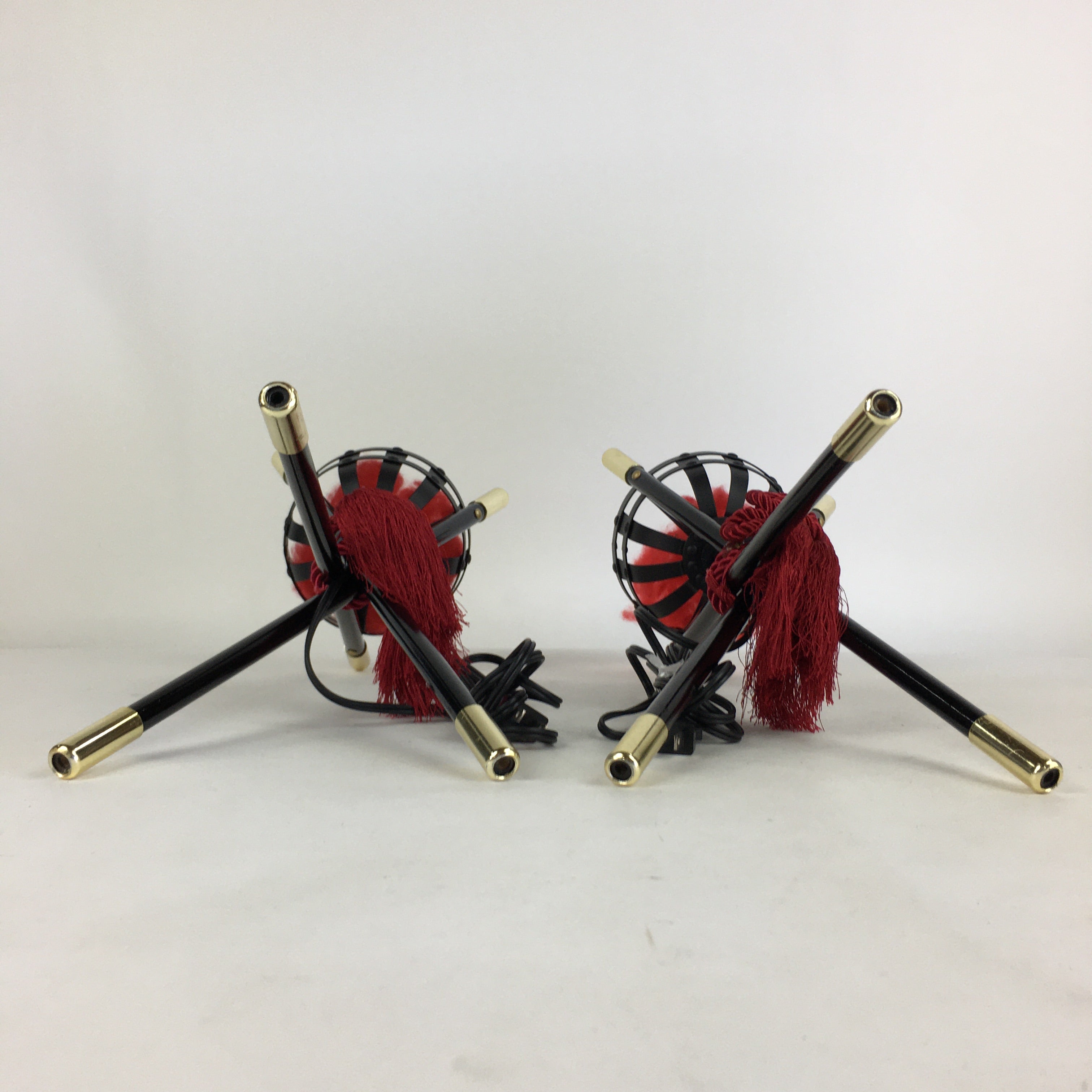 Japanese Boy's Day Display Kagaribi Lantern Pair Vtg Electric Bonfire ID436