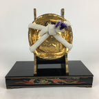 Japanese Boy's Day Papier-mache Helmet And Stand Set Vtg Armor ID399