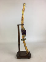 Japanese Boy's Day Sword Display Stand Set Vtg Amulet Katana ID437