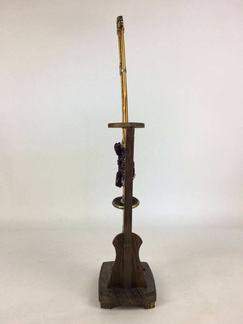 Japanese Boy's Day Sword Display Stand Set Vtg Amulet Katana ID437