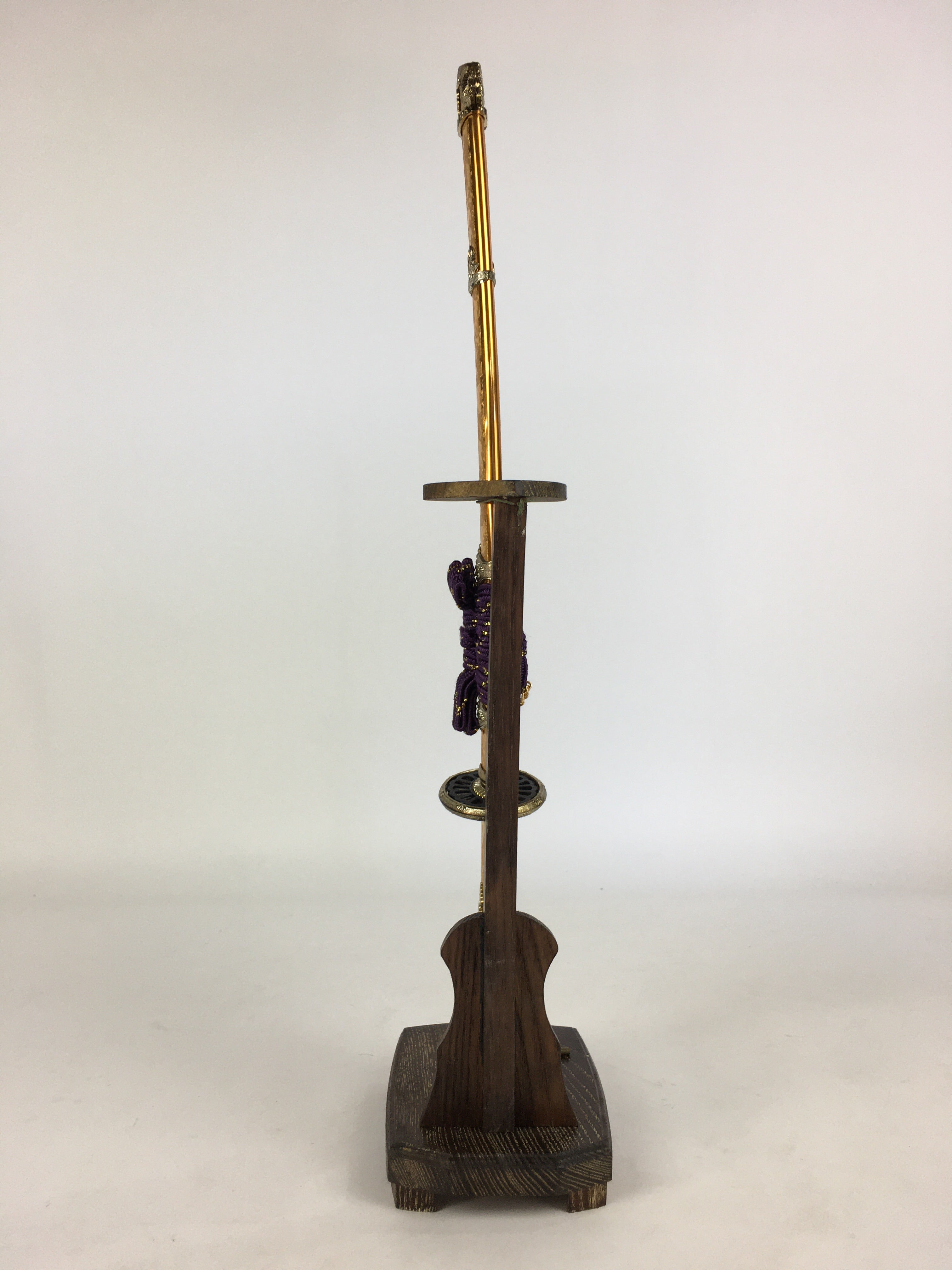 Japanese Boy's Day Sword Display Stand Set Vtg Amulet Katana ID437