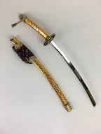 Japanese Boy's Day Sword Display Stand Set Vtg Amulet Katana ID437