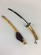 Japanese Boy's Day Sword Display Stand Set Vtg Amulet Katana ID437