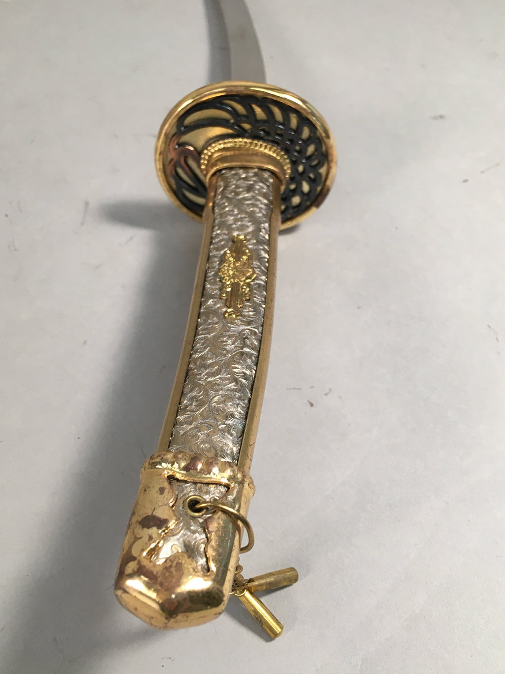 Japanese Boy's Day Sword Display Vtg Stand Katana Metal Wood ID341