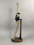 Japanese Boy's Day Sword Display Vtg Stand Katana Metal Wood ID341