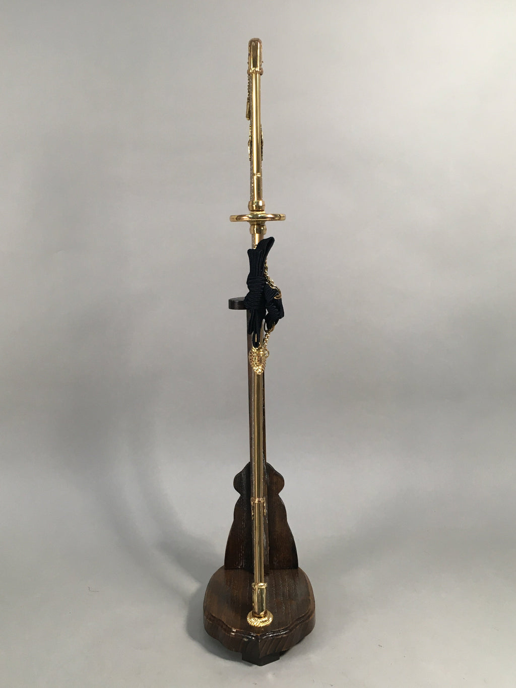 Japanese Boy's Day Sword Display Vtg Stand Katana Metal Wood ID341