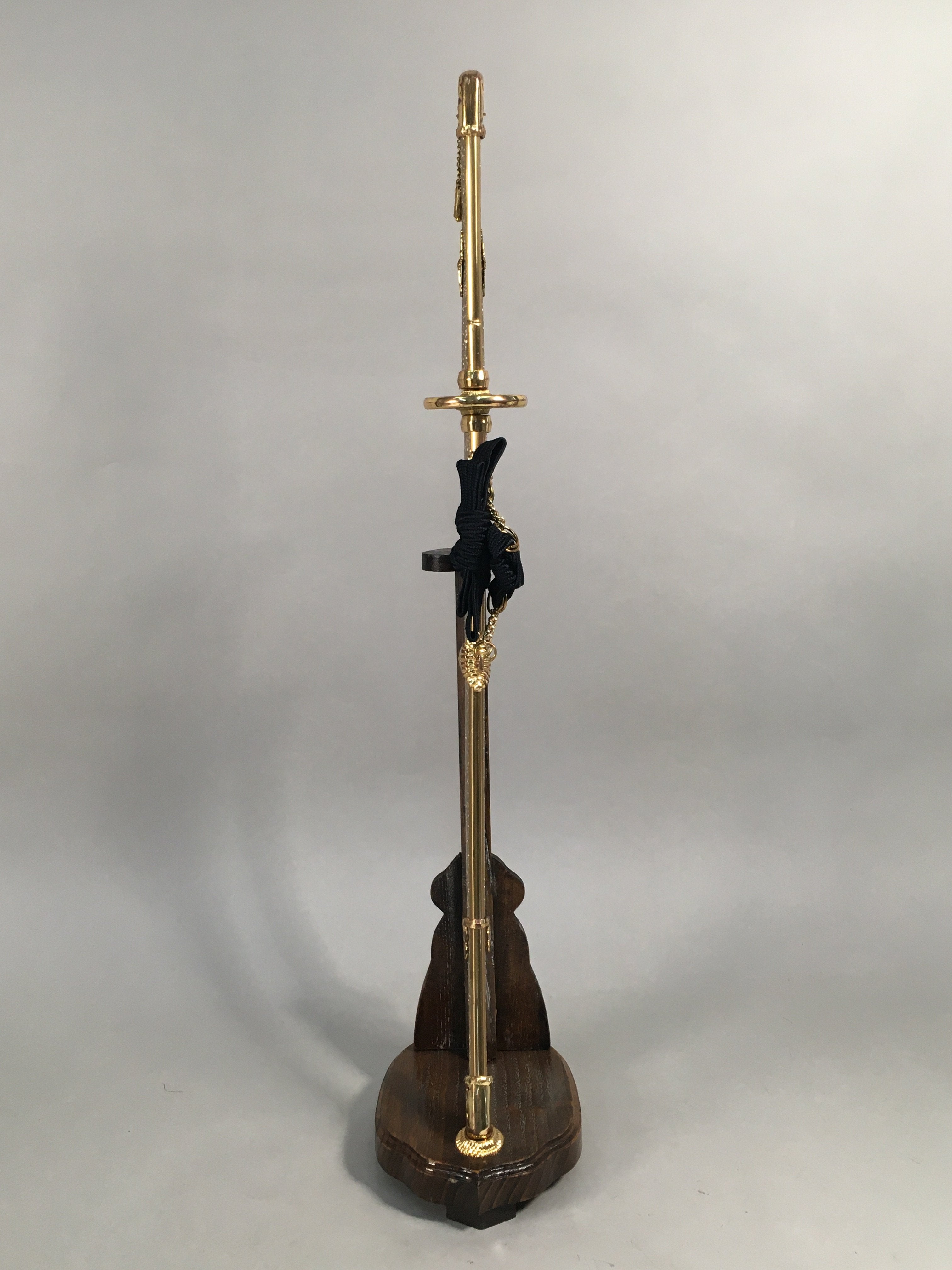 Japanese Boy's Day Sword Display Vtg Stand Katana Metal Wood ID341