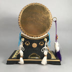 Japanese Boy's Day Taiko Drum Display Vtg Stand Striker Pillow Set ID318