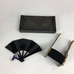 Japanese Boy's Day Wooden Folding Fan And Stand Set Vtg Japanese Flag ID398