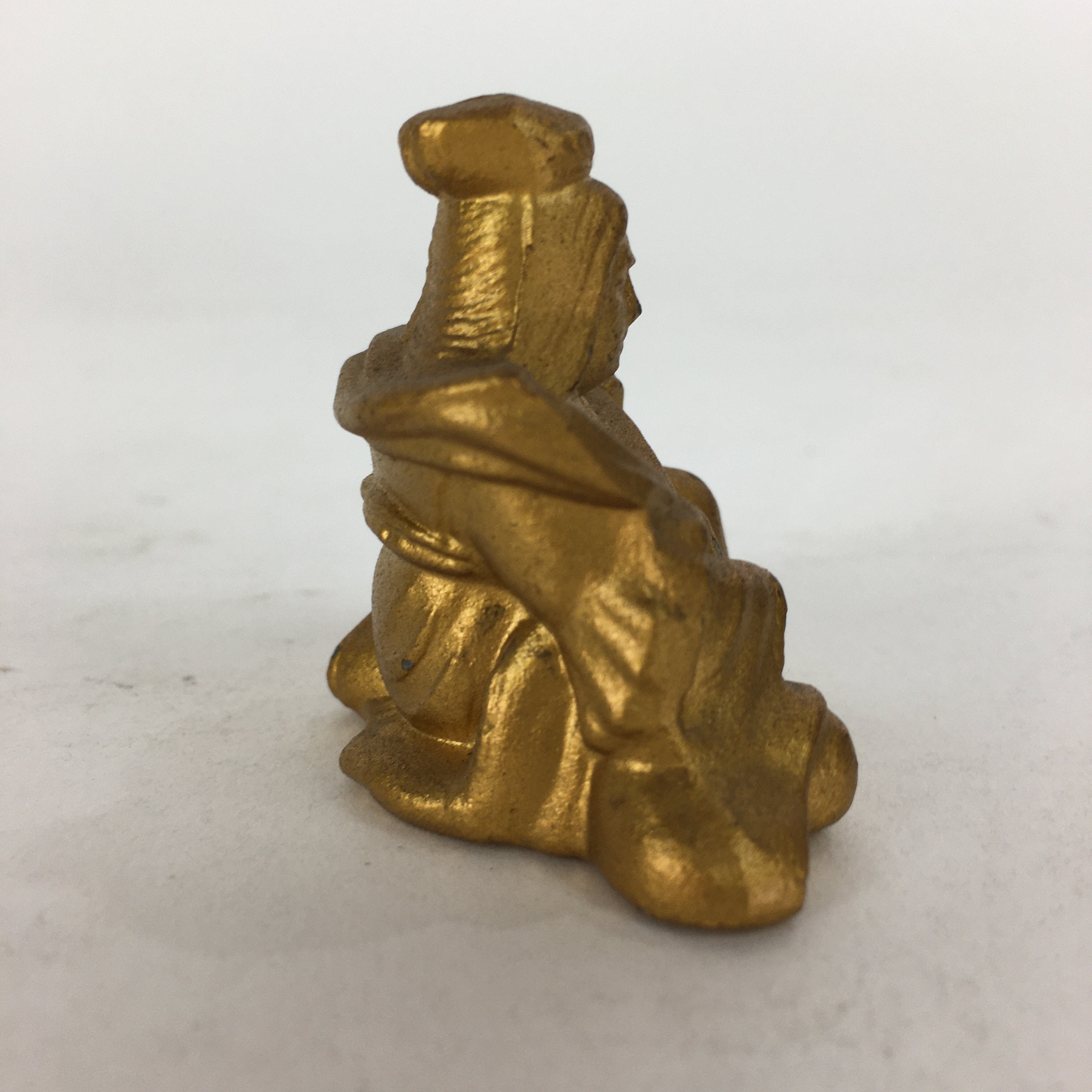 Japanese Brass 7 Lucky Gods Statue Benzaiten Vtg Golden Figurine Okimono BD712